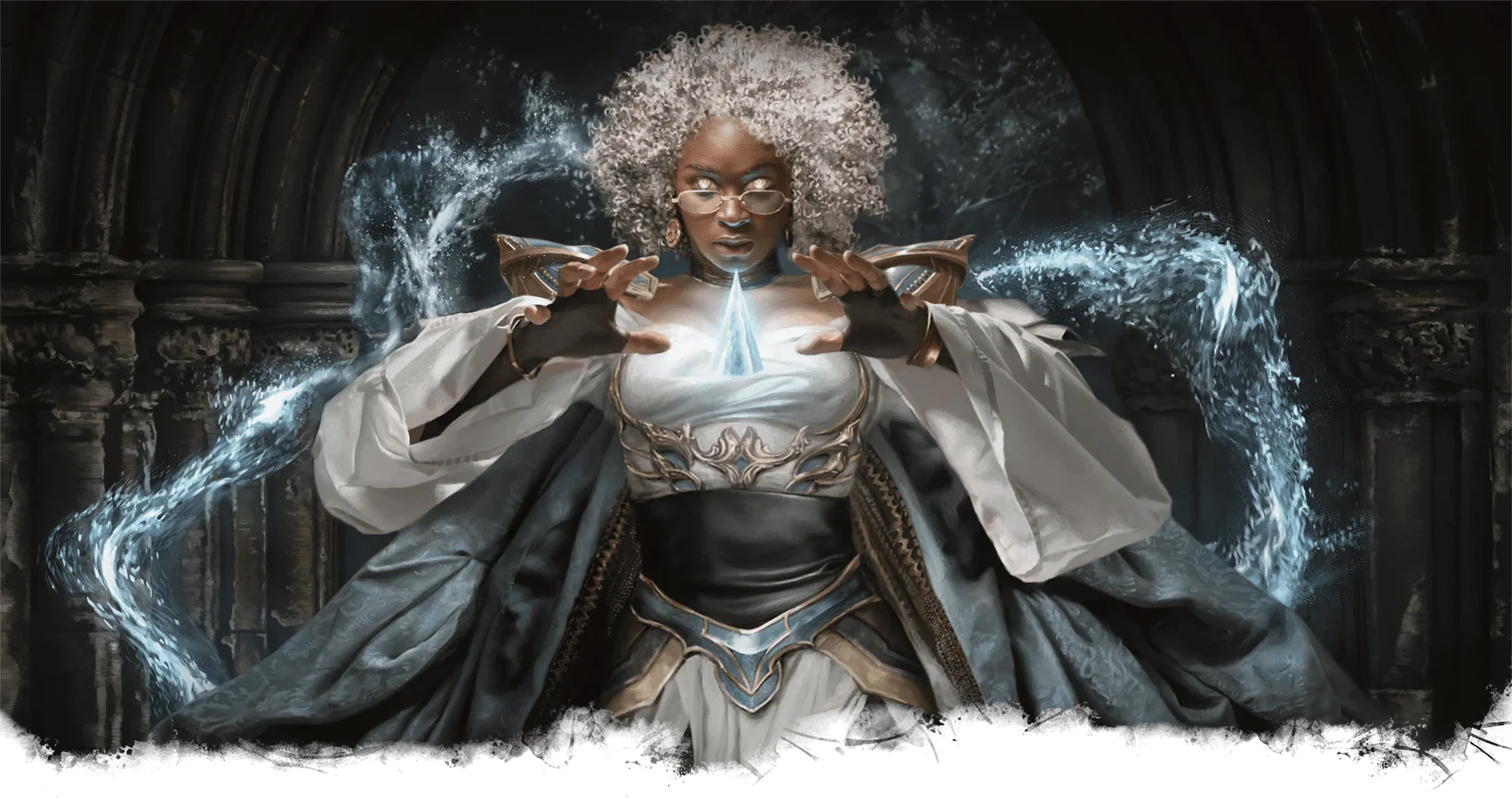 An aasimar Wizard uses a c...